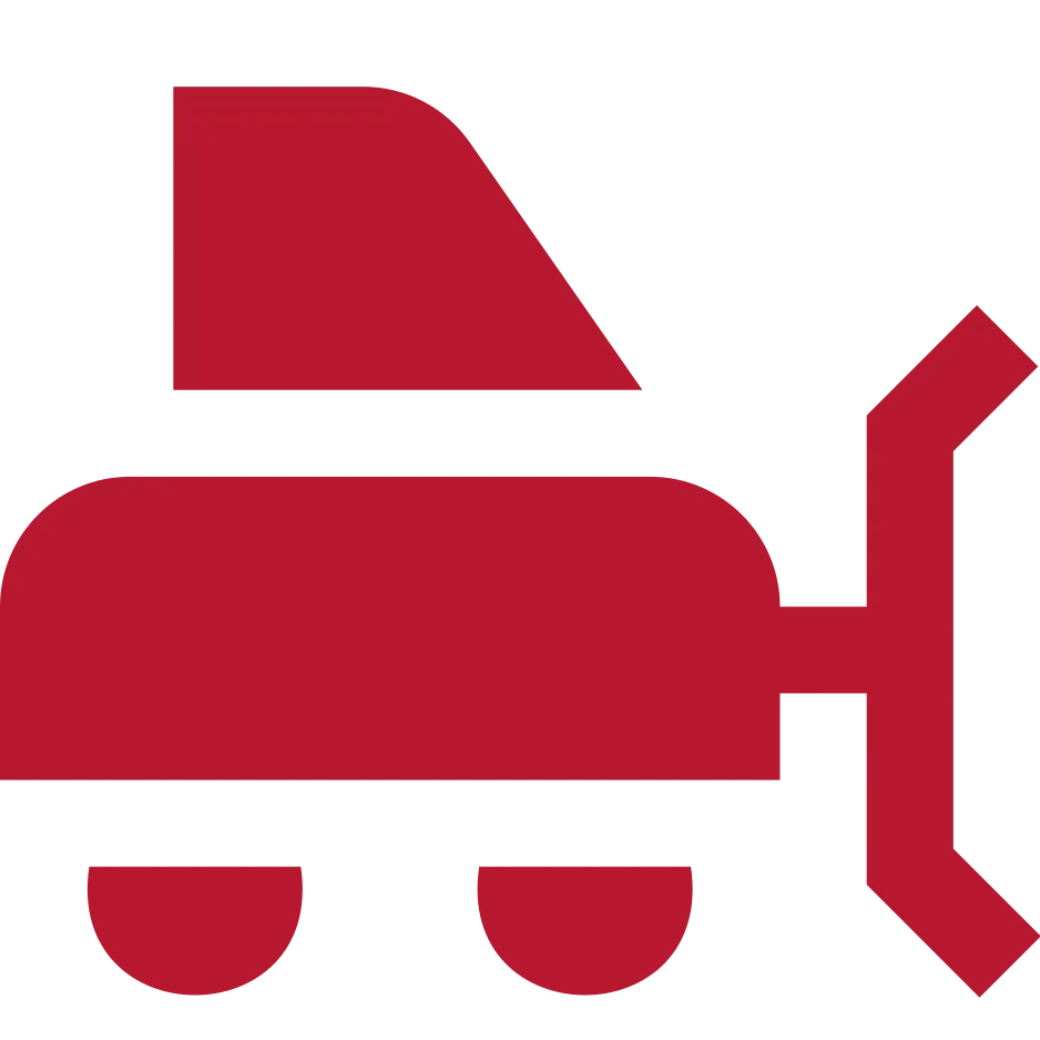 Anlagen & Inventar Rotes Symbol eines Baggers.