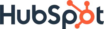 Orangefarbenes Logo mit dem Firmennamen „HubSpot“ und einem stilisierten Punkt-Netzwerk als Symbol.