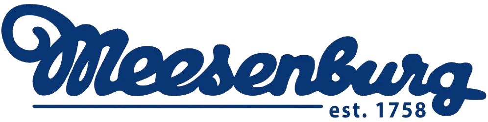 Logo von Meesenburg, Schriftzug in blauer Farbe.