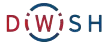 Logo von DiWiSH mit dem Schriftzug in blauen und roten Farben, auf weißem Hintergrund
