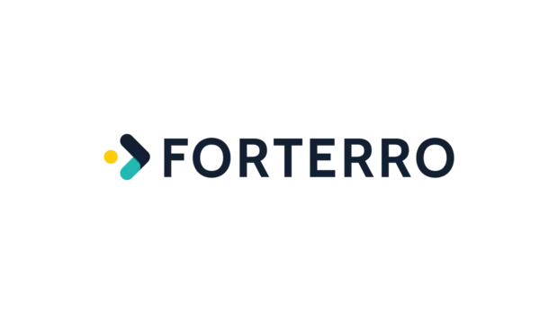 Logo von ORGADATA, Schriftzug in orange und weiß, mit geometrischen Formen